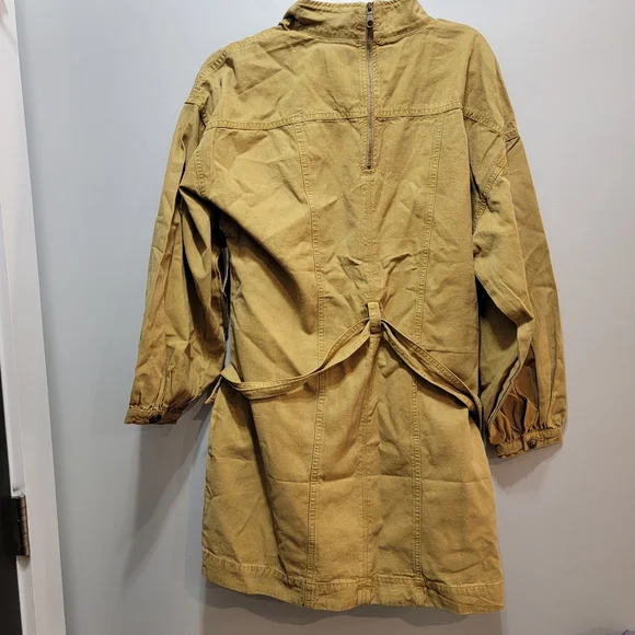 Joie Chantria Belted Cowl-Neck Utility Mini Dress Size Large ECRU OLIVE NEW! - Picture 8 of 11